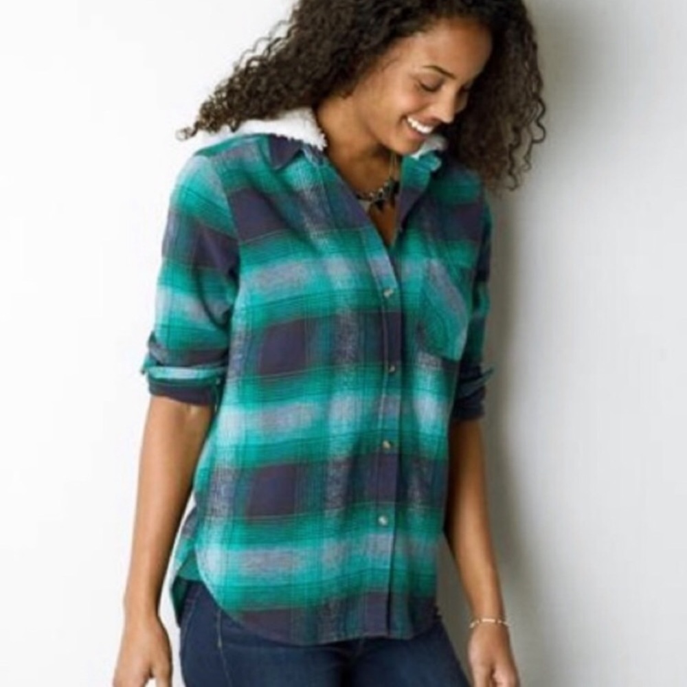 American Eagle Hooded Flannel